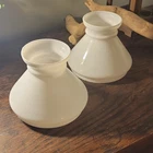 Pair of White Glass Bell Lamp Shades 6" Diameter 5" Vintage Milk Glass