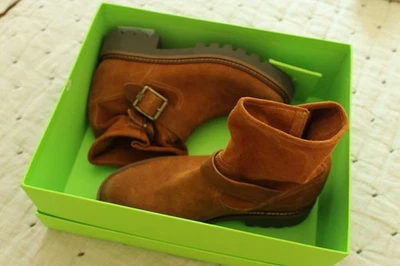 Botines de motociclista Sam Edelman para mujer Kinsley Lug talla 7, cuero marrón, NUEVOS - Imagen 1 de 4