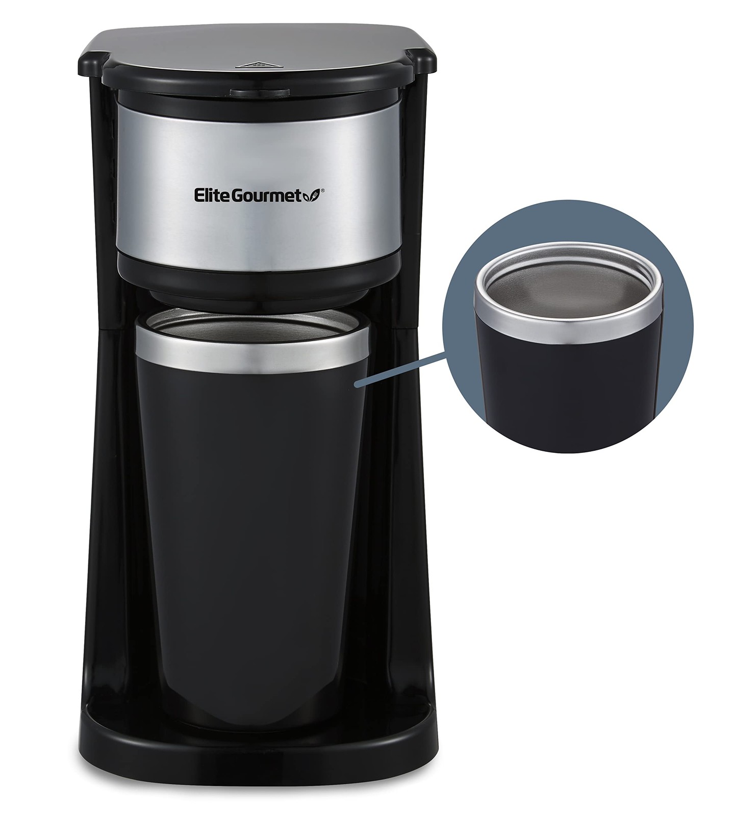 With 14oz Thermal Mug, Reusable Filter, Black