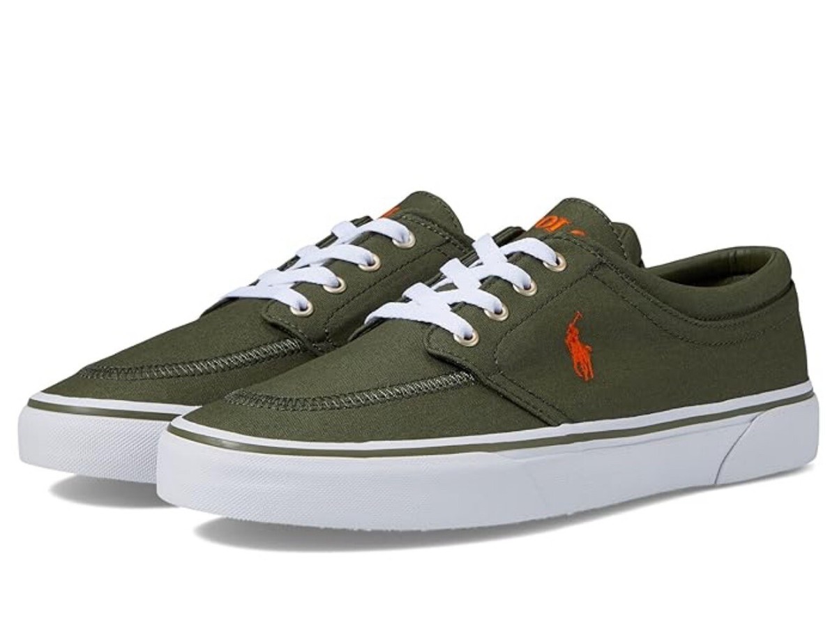 Ralph Lauren Faxon X Low-Top orange Canvas Sneakers M 10.5 | W 12 Amazon.com | POLO RALPH LAUREN Men main image 2