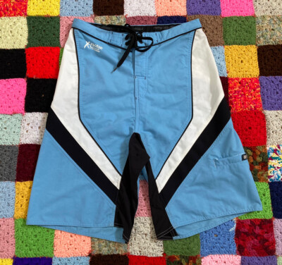 Jet Pilot Board Shorts X-Factor Trunks Size 30 Blue White Tie 100% Nylon