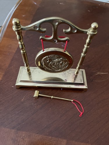 Brass DRAGON GONG BRASS collectable (5”x 5” X 1-3/4”) - 第 1/11 張圖片