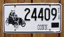 Connecticut EARLY AMERICAN License Plate w/ Sticker # 24409