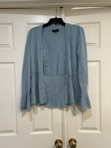 Charter Club 100% Aqua Blue Cashmere Cardigan, Classic open front Bin-U Small