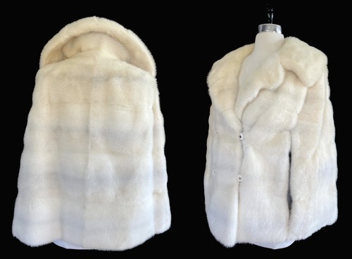 Azurene MINK Fur Cloak, Blonde Winter Wedding Cape Shawl, Spy Vintage Bridal - Picture 7 of 12