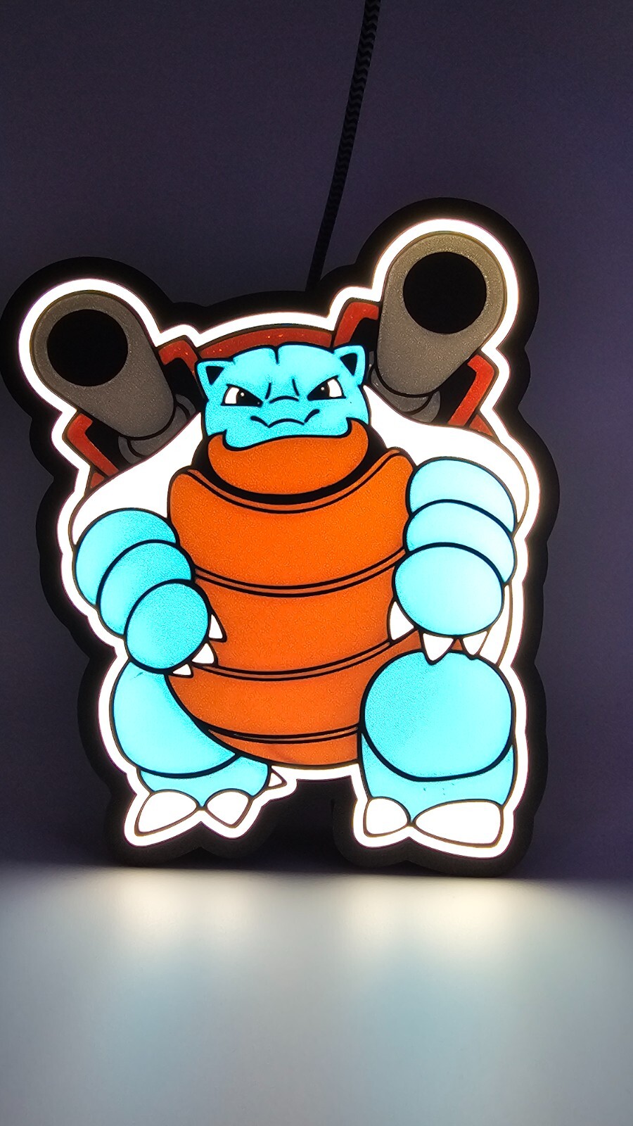 Lampada Design Blastoise Pokémon - Lightbox Artigianale LED 3D - 4