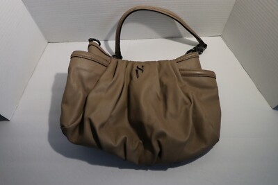 Simply Vera Wang Shoulder Bag Brown Pleated Metal Strap Purse