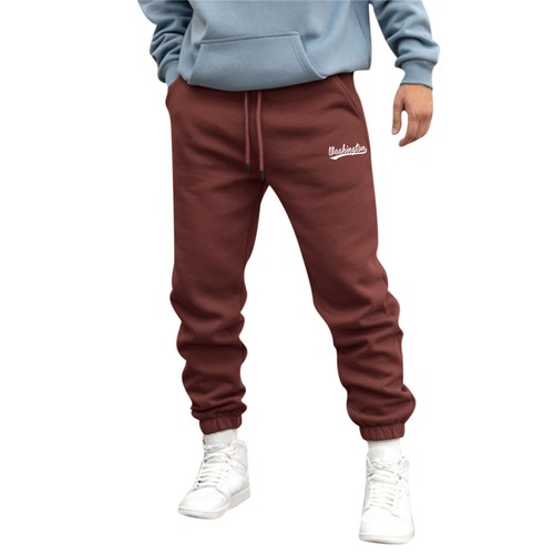 Pantalones de Gimnasio para Hombres Calle Color Sólido Ocio Deportes Correr Pantalones Deportivos Informales Sueltos - Imagen 9 de 31