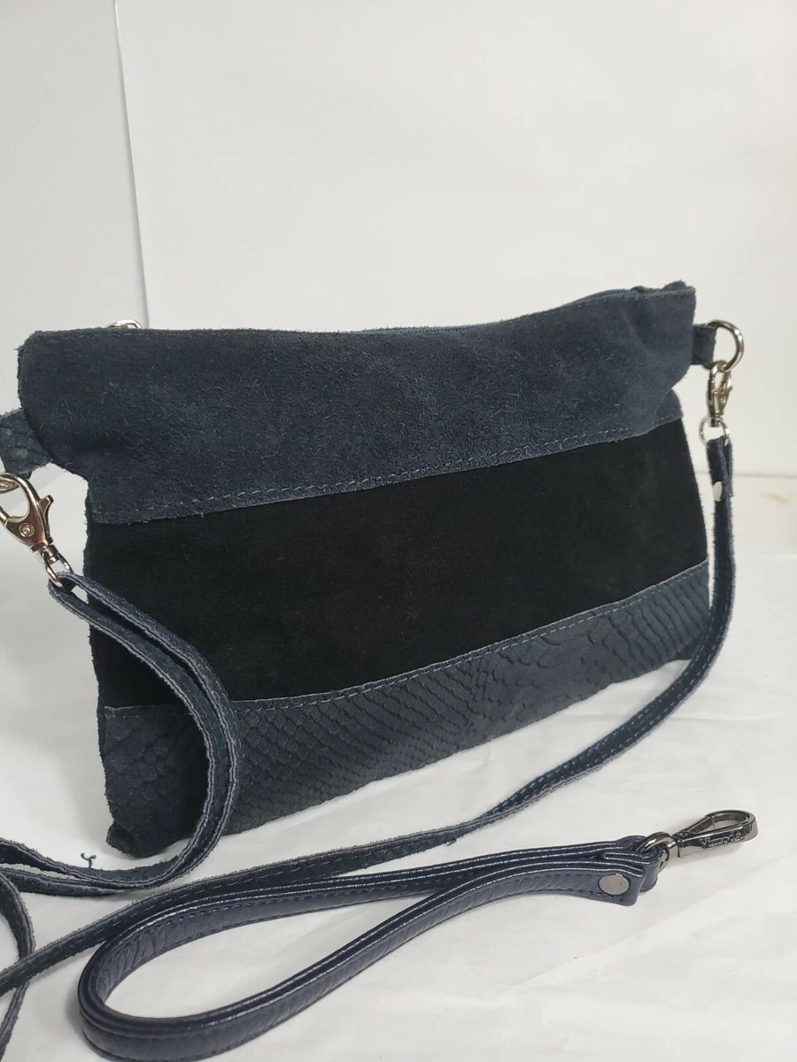 Black suede crossbody purse hot sale
