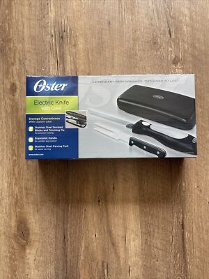 Oster Electric Knife with Storage Case and Cutting Fork : Black and Silver