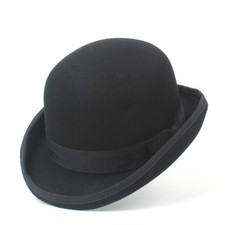 100 Wool Men's Black Brown Bowler Hat Gentleman Crushable Fedora Hat S M L XL