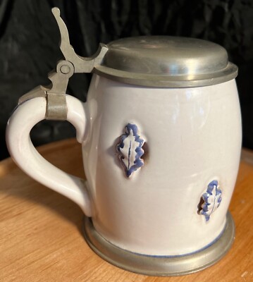 Vintage Pewter Lidded Delft Faience Stein Black Starr Gorham West Germany Regens