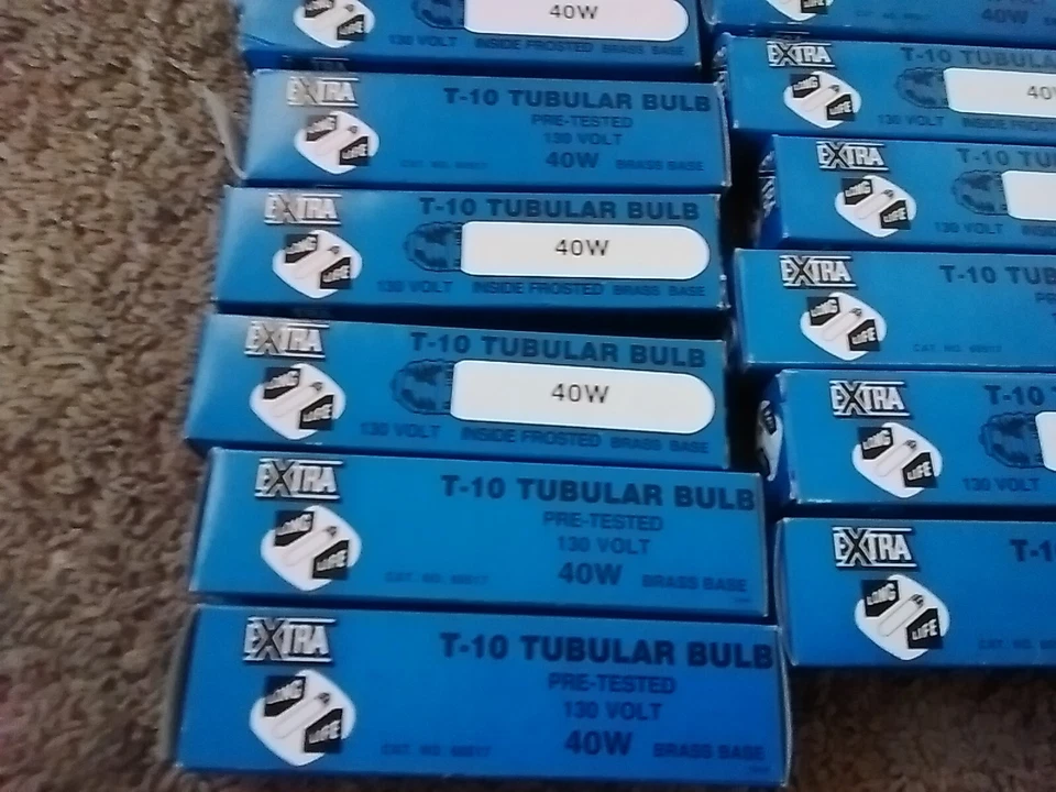 Bombilla Tubular Extra T-10 40w 130 Voltios 15 Lote Nueva Base Latón Foto 3 de 3