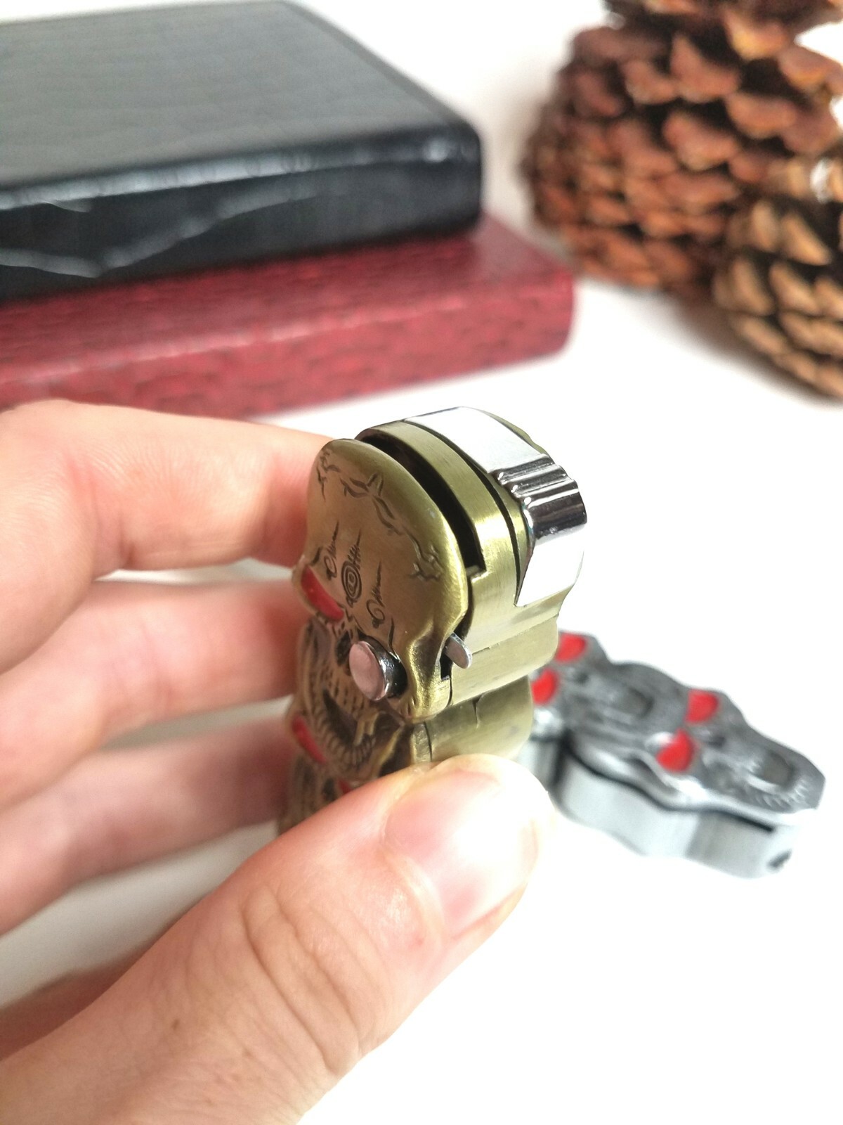 Refillable Novelty Butane Cigarette Lighter Folding Knife Unique Punk Goth Skull eBay