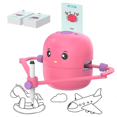 Drawing Robot for Kids Interactive Educational Learning Toy with 100 Word Cards