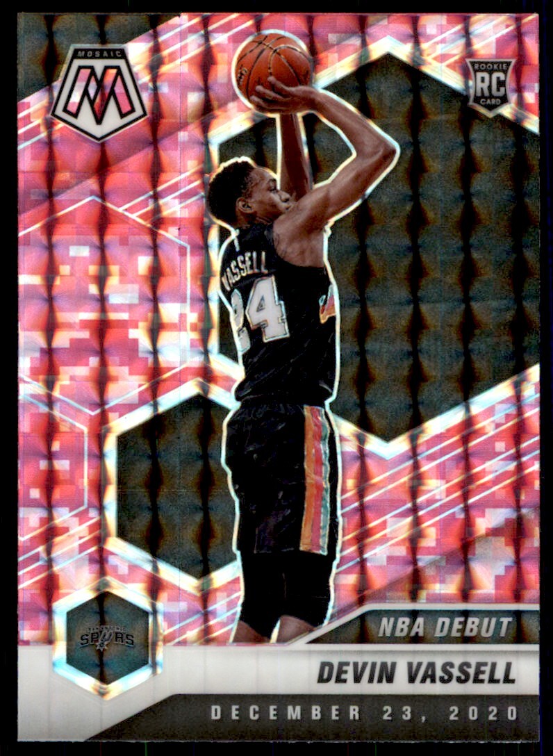 2020-21 Panini Mosaic Pink Camo Devin Vassell Rookie San Antonio Spurs #278