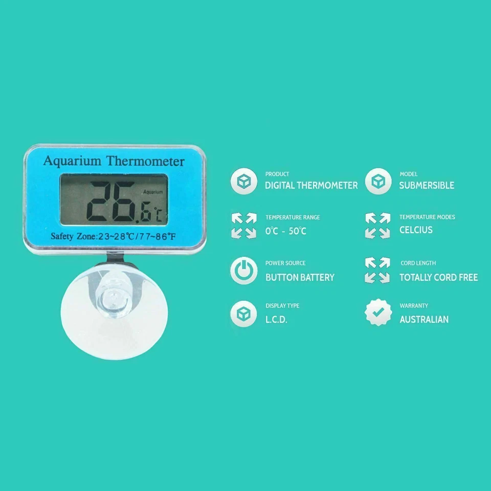 Digital Aquarium Thermometer For Fish Tank. LCD, Submersible & WaterProof - image 4 of 4