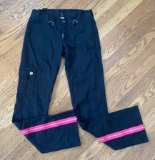 Vintage Y2K Super Low Fat Cargo Pants.pink Leg Zippers.29 Waist