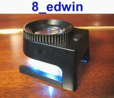 Professional Solid Steel 10x Large Lens Lighting Loupe / Magnifier