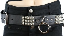 Steel Studded Bondage Belt Real Leather Punk Death Thrash Metal Goth Rave