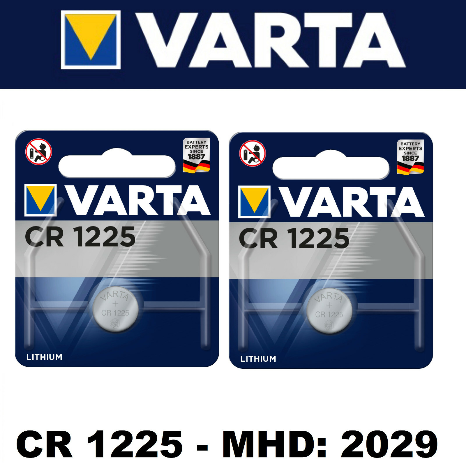 Thumbnail - 2x Varta Cr1225 48mah Batterien Knopfzellen Knopfzelle Uhren Mhd