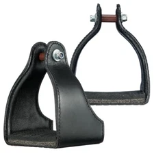 1" Leather Covered Padded Endurance Stirrups with 4 1/2" Tread