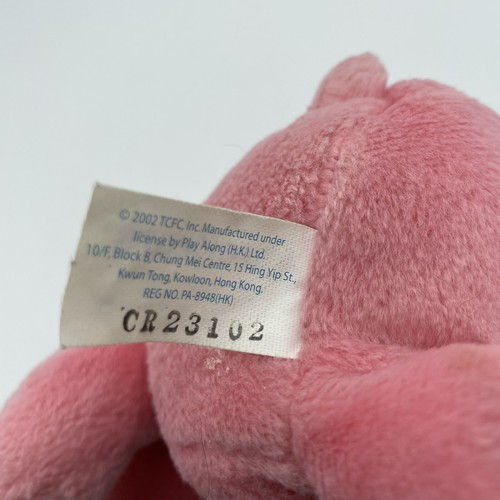 Care Bears 2002 Love-a-Lot Care Bear Pink Plush 8” Stuffed Animal Preowned w Tag - Picture 5 of 5