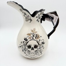Potters Studio Mortal & Bone Skull Pitcher Decorative Halloween Gothic Decor NEW