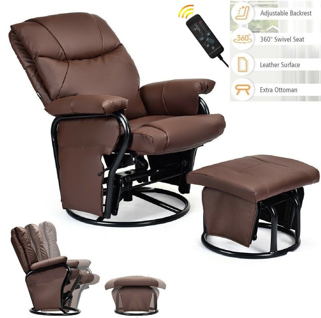 Abbyson Living Perth Rocker Faux Leather Recliner Chair For Sale