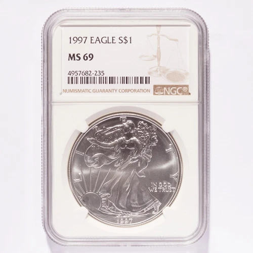 1997 Silver American Eagle Dollar NGC MS69