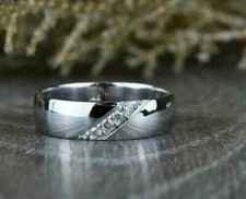 2CT Round Cut Lab Created Diamond Men's Wedding Band Ring 14K White Gold Plated