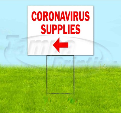VIRUS SUPPLIES DIRECTIONAL ARROW 18x24 Yard Sign WITH STAKE Bandit VIRUS CDC