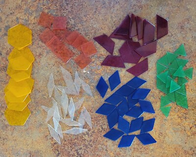 Pattern Blocks; transparent; for play, overhead use, angle measures; 92 items