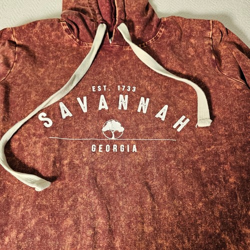 ZENANA Oversized Sweatshirt Acid Wash Fleece Pullover Cotton Blend Orange Size M - Picture 2 of 10