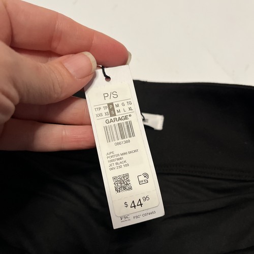 Garage June Porter Mini Skort Jet Black Size Small - Picture 5 of 11