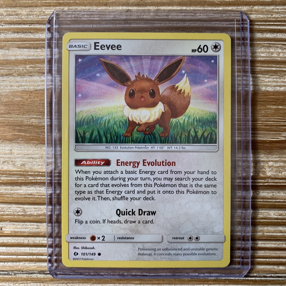 Eevee 101/149 Sun & Moon Common Pokemon Card 2017 Near Mint Eevee 101/149 Sun & Moon Common Pokemon Card 2017 Near Mint