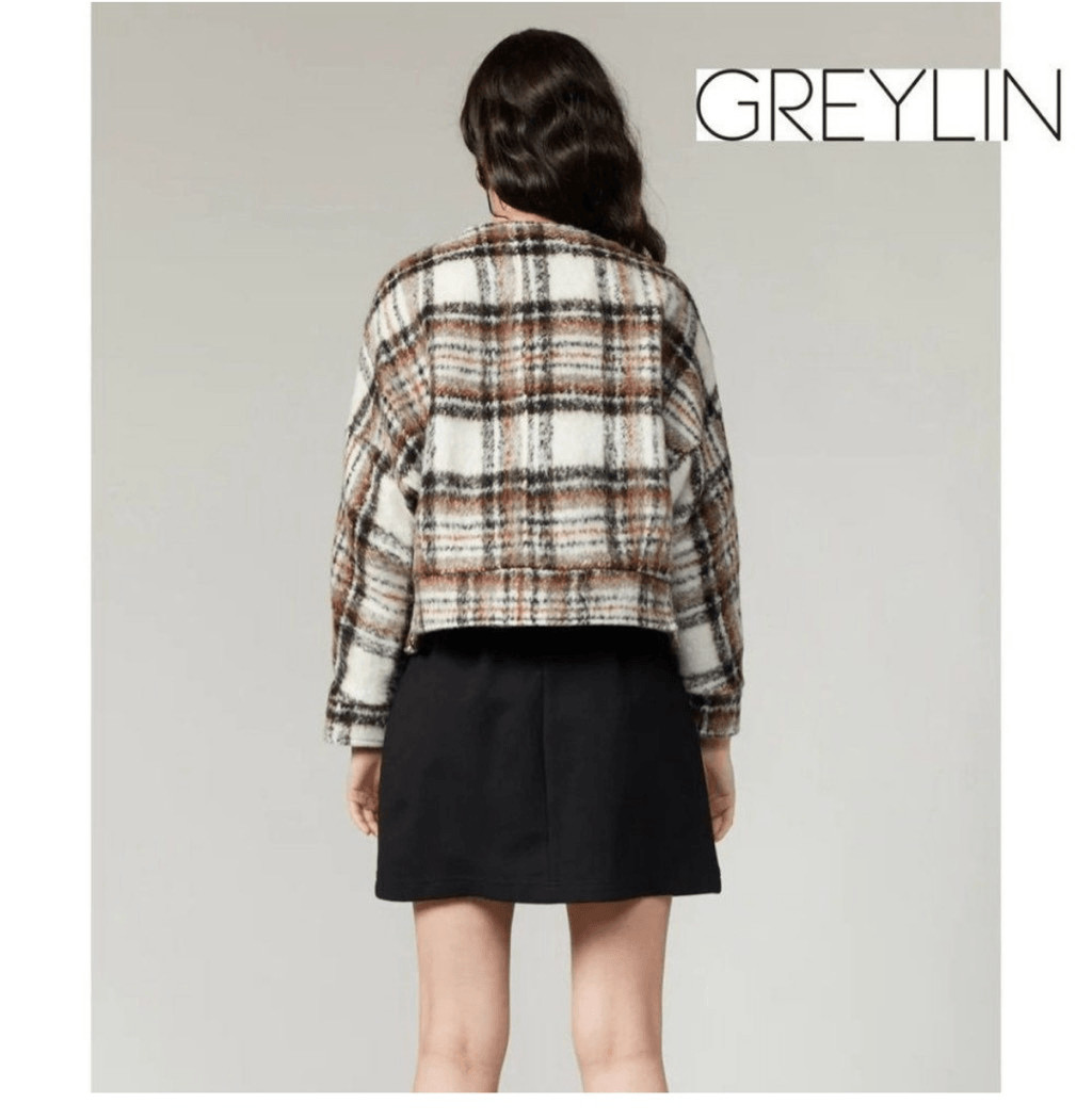 Greylin Chestnut Brown Dasia Brushed Plaid Moto J… - image 2