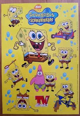 SpongeBob Schwammkopf Aufkleber / Sticker als Beigabe von TV-direkt von 2006