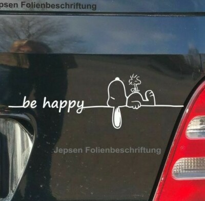 be happy Aufkleber Snoopy schlafend + Woodstock 30x9cm S156 ML oder MR Farbwahl