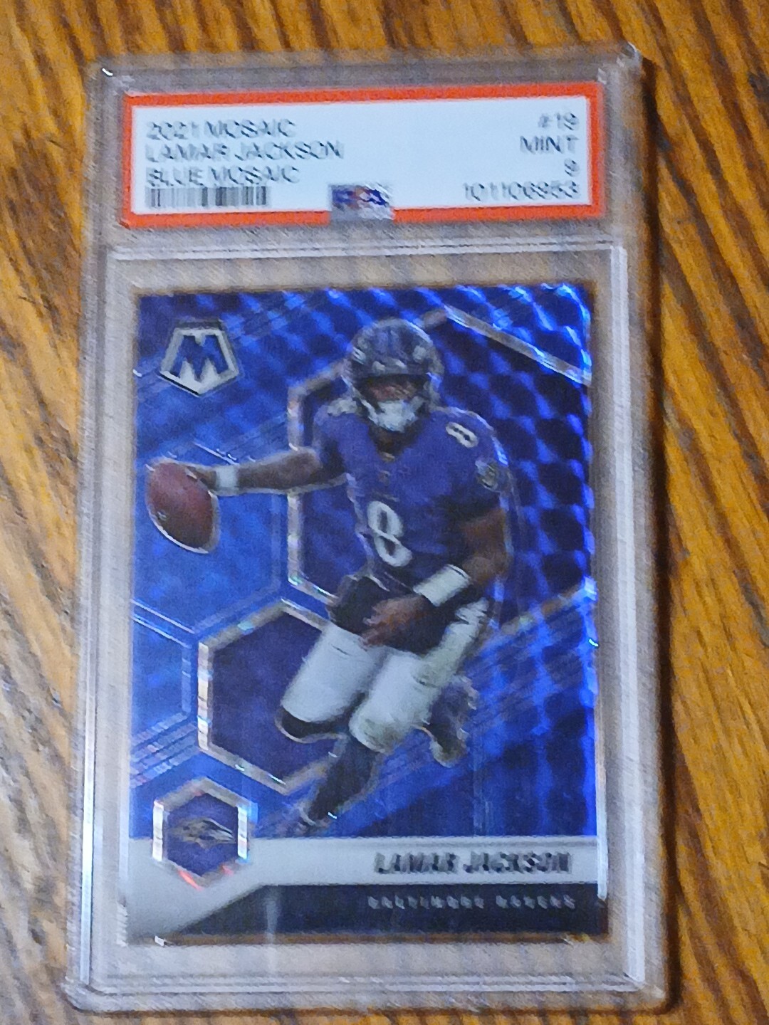 2021 Mosaic Lamar Jackson Blue Mosaic Psa9 #19 /99