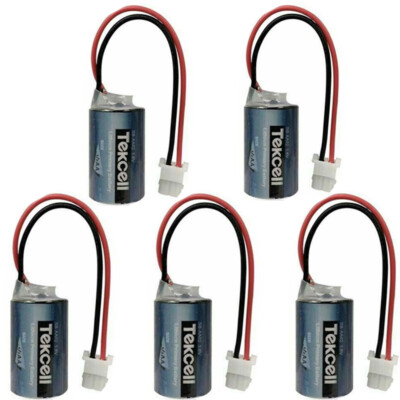 1200mAh 5PCS for Tekcell SB-AA02 3.6V Li-on Battery 1/2AA LS14250 PLC with Plug