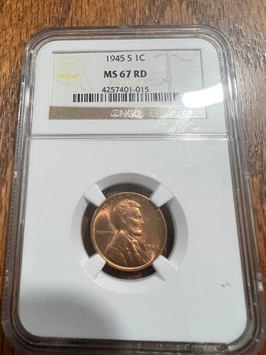 1945 - S  Lincoln Penney NGC 67 Red   Free Shipping USA Only (48)