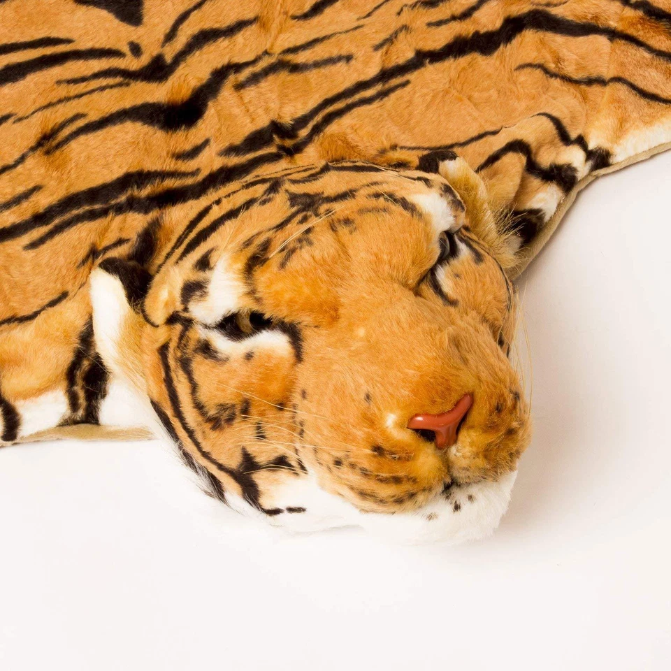 Alfombra Tigre Felpa Marrón Realista Brubaker 72" x 42" Foto 2 de 3