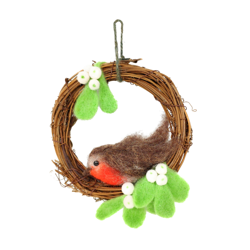 The Crafty Kit Company 'Christmas Robin Wreath' Needle Felting Kit