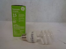 NEW GE COMPACT FLUORESCENT MINI SPIRAL 15 WATT 60 WATT REPLACEMENT