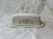 Pfaltzgraff Tea Rose 1/4 Lb. Stick Butter Dish with Lid - USA 