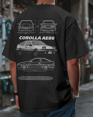 AE86 Trueno Fan Art T-Shirt JDM Drift Car Graphic Unisex Tee