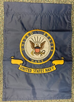 UNITED STATE NAVY 12''X18'' NYLON EMBROIDERED GARDEN FLAG NEW  