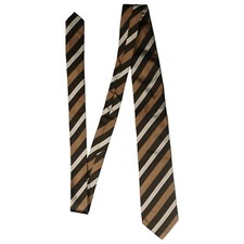 Windsor tie 100 silk luxury suit business classy 148 cm brown striped New