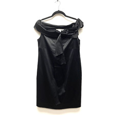 Diane von Furstenberg Women Black Bow Off The Shoulder Pia Cocktail Mini Dress 6